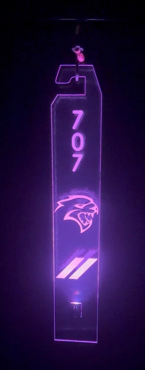 Multi-Color LED Custom Acrylic Hood Prop Dodge Challenger Hellcat