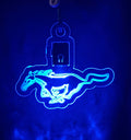 Led Acrylic Car Rear View Mirror Charm Ford Mustang Logo