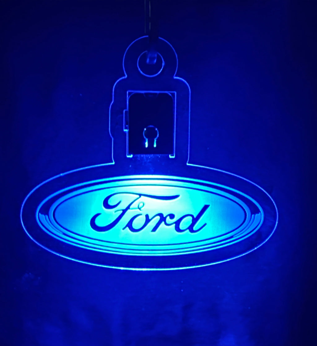 Led Acrylic Car Rear View Mirror Hanger Charm Ford