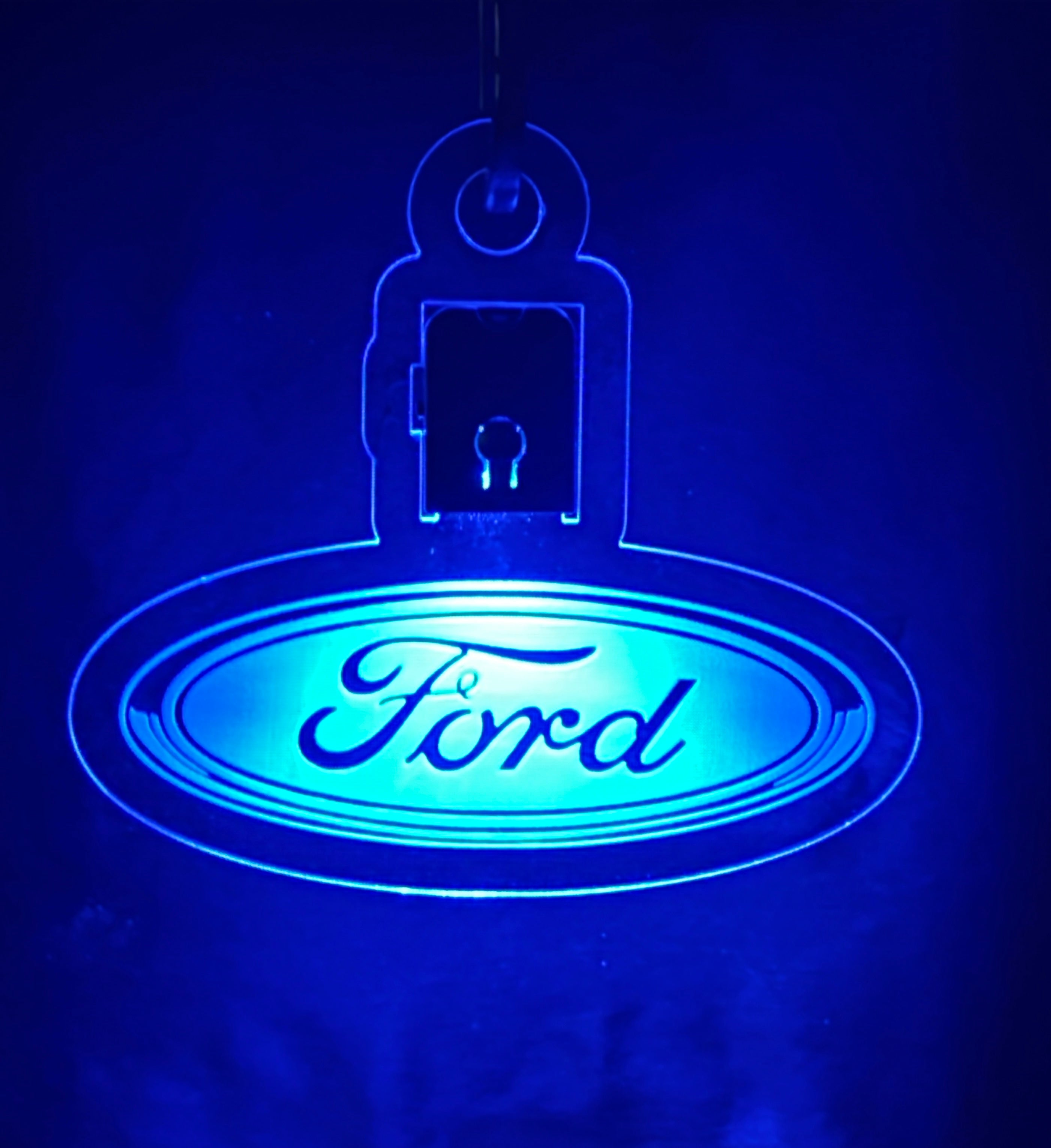 Led Acrylic Car Rear View Mirror Hanger Charm Ford