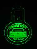 Led Acrylic Car Rear View Mirror Hanger Charm Squarebody For Life Dodge Chevy Ford