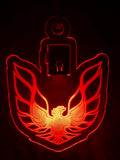 Led Acrylic Car Rear View Mirrir Hanger Charm Pontiac Firebird Trans Am Screaming Chicken