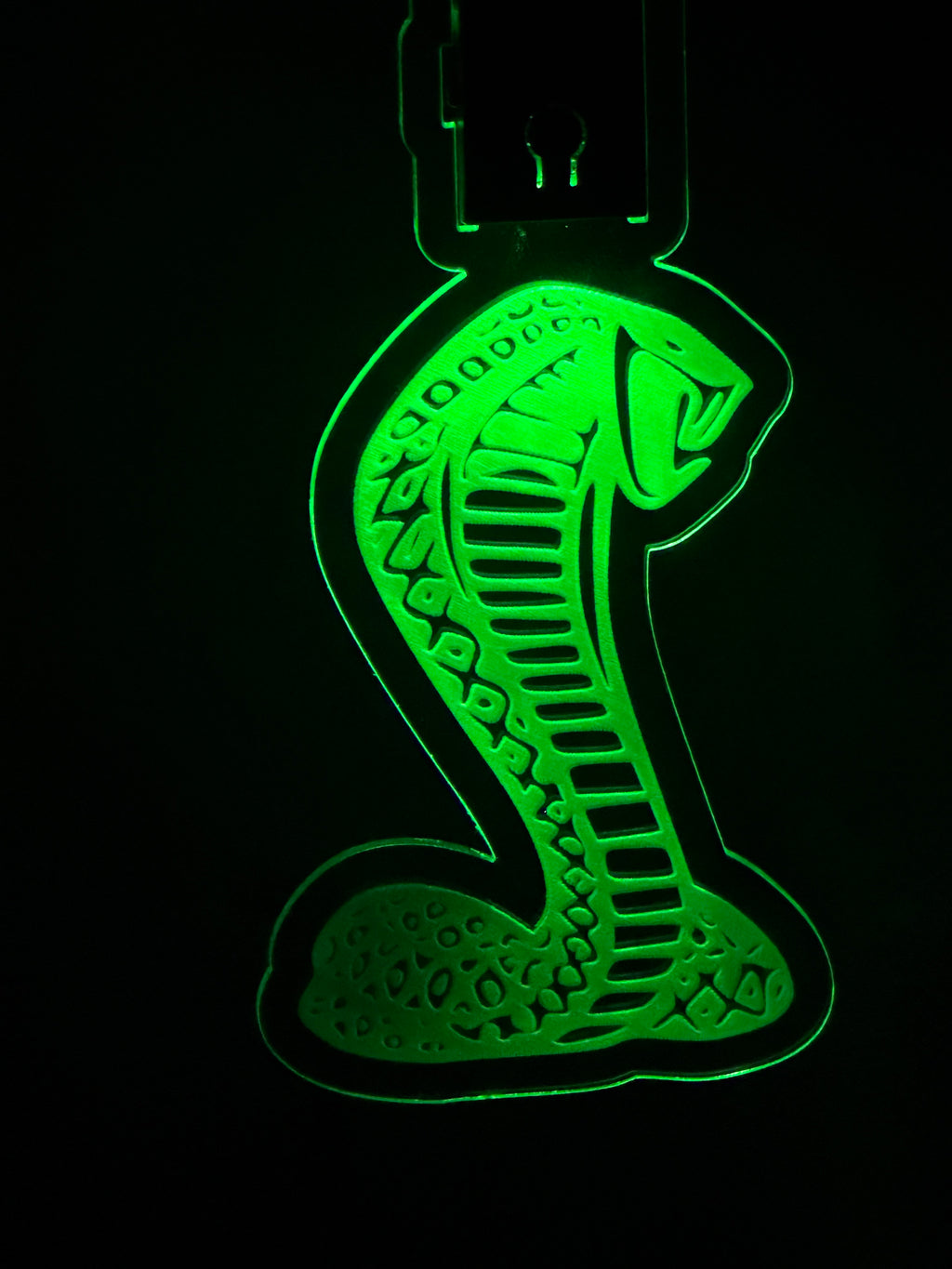 Led Acrylic Car Rear View Hanger Charm Ford Mustang Cobra Shelby