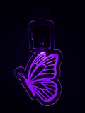 Led Acrylic Rear View Mirror Hanger Car Charm Butterfly