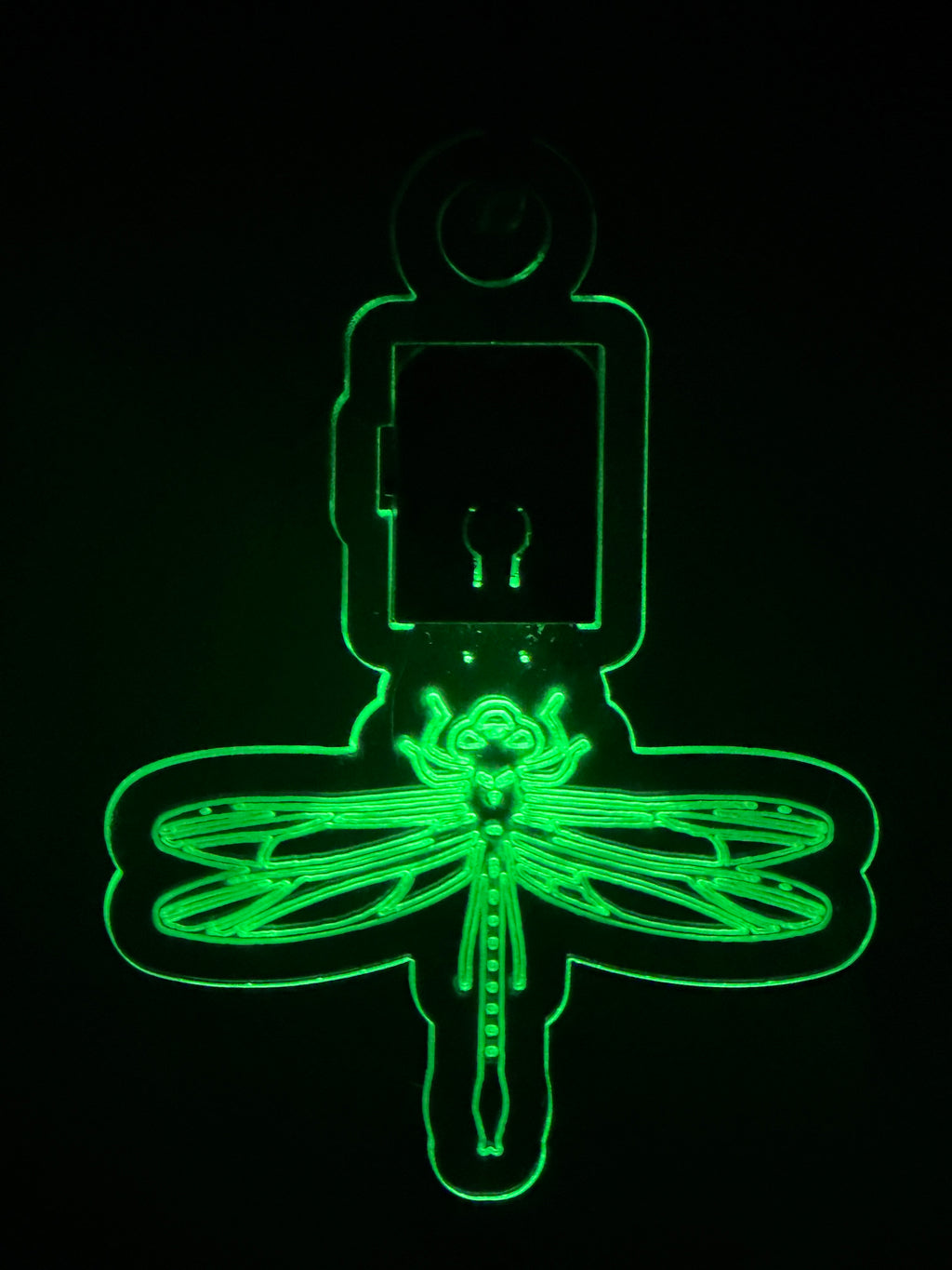 Led Acrylic Rear View Hanger Car Charm Dragonfly