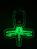 Led Acrylic Rear View Hanger Car Charm Dragonfly