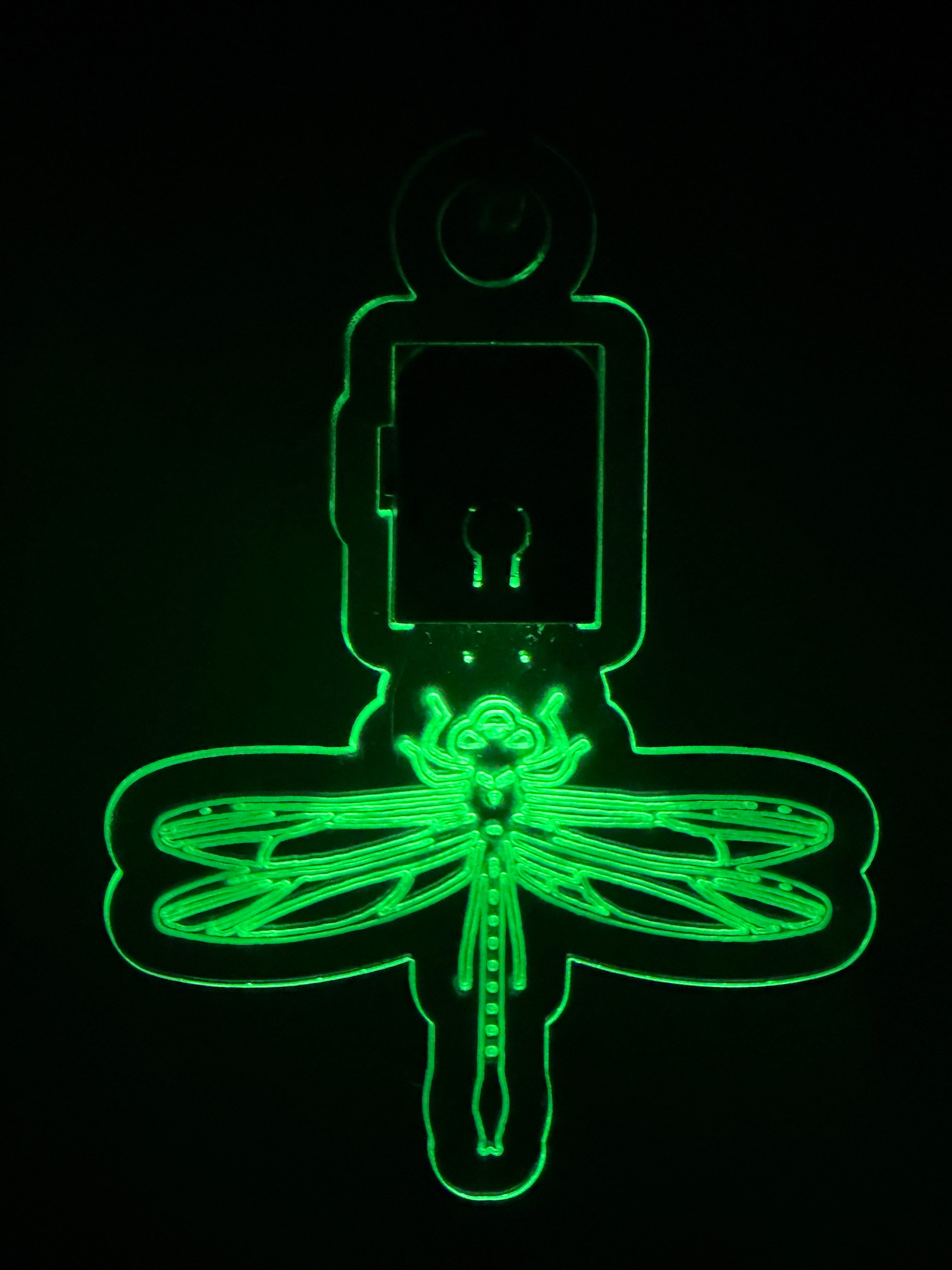 Led Acrylic Rear View Hanger Car Charm Dragonfly