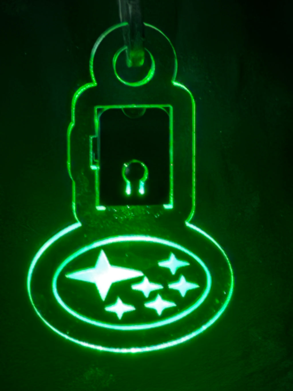 Led Acrylic Car Rear View Mirror Hanger Charm Subaru
