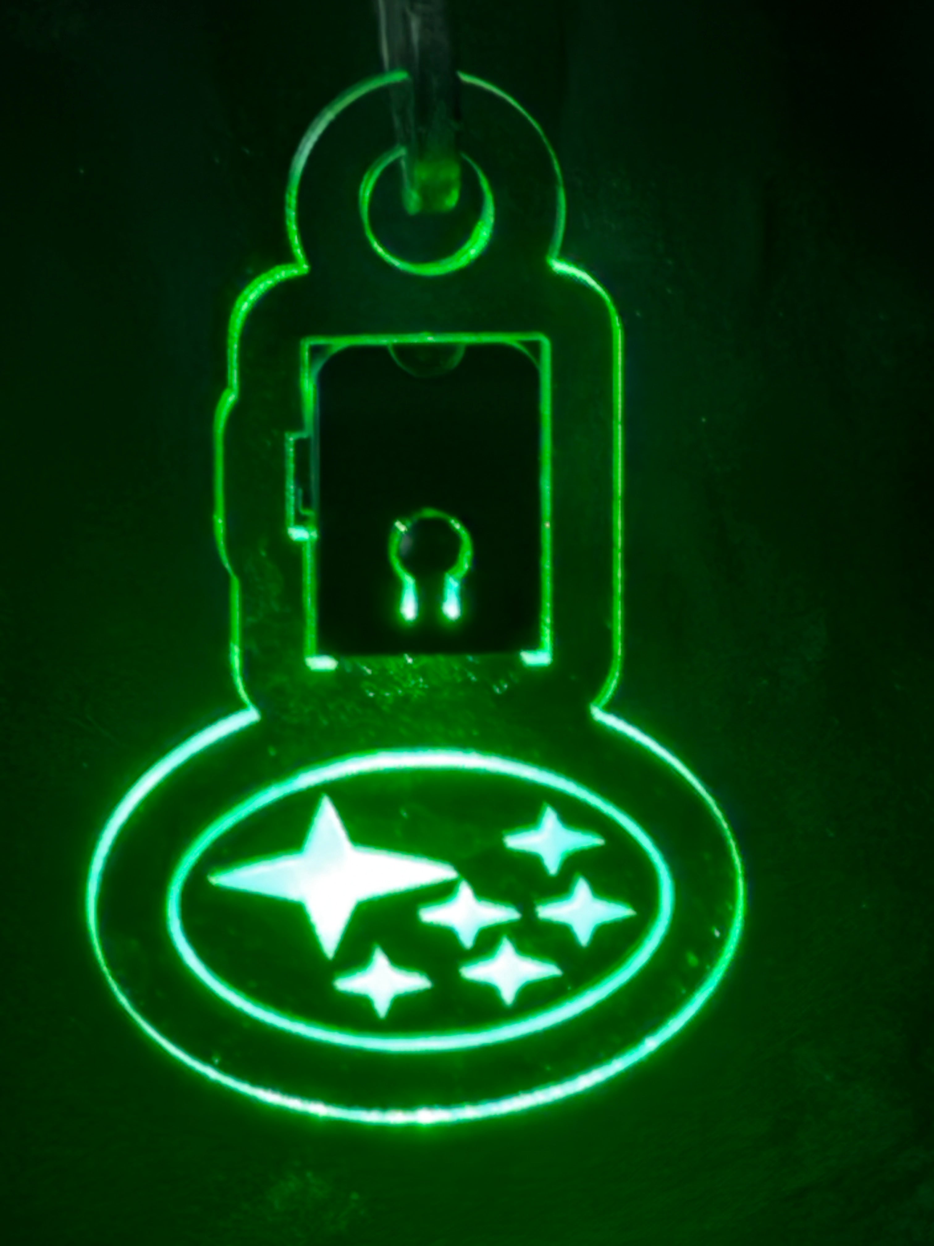 Led Acrylic Car Rear View Mirror Hanger Charm Subaru