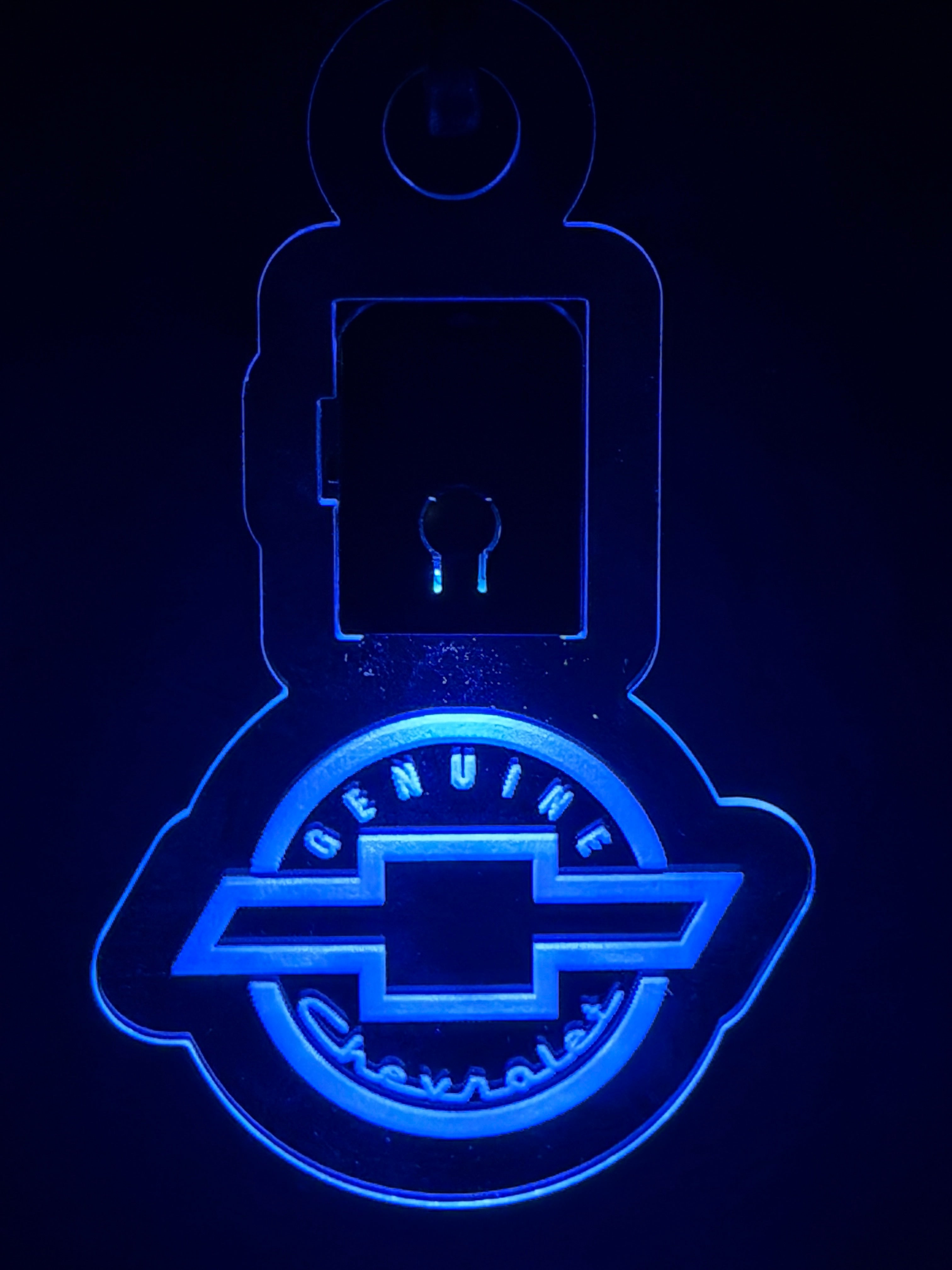 Led Acrylic Car Rear View Mirror HangerCharm Genuine Chevrolet